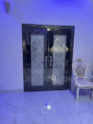 5ft Black Marble Glass Door
