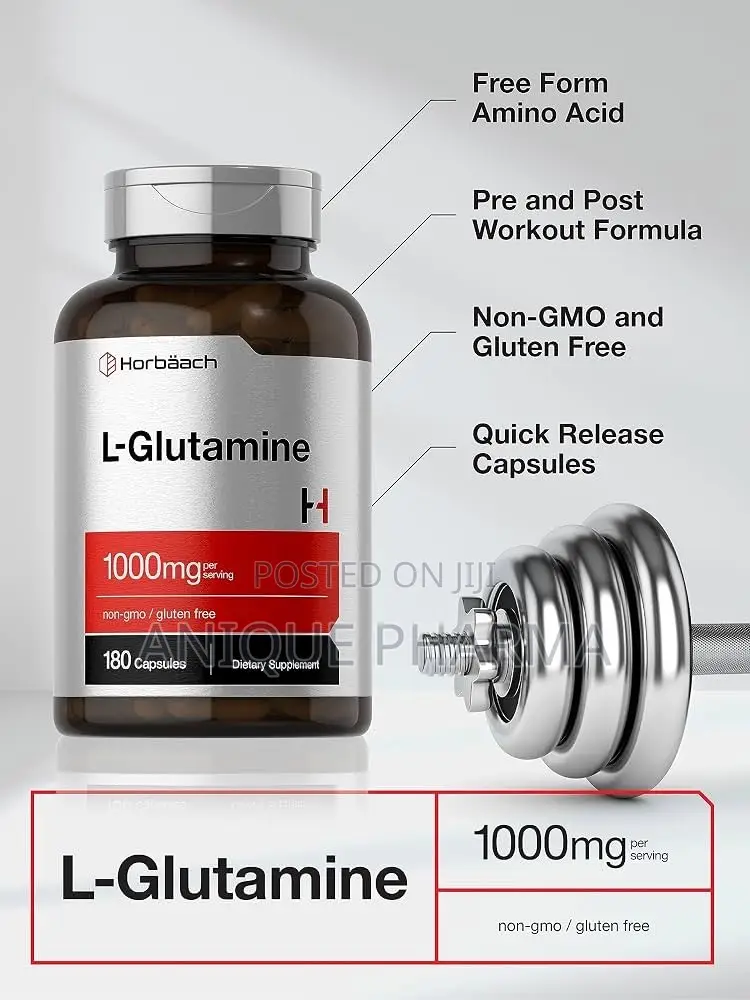 L Glutamine 1000mg | 180 Capsules | Pre Workout Post Workout