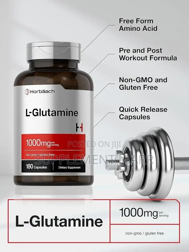 L Glutamine 1000mg | 180 Capsules | Pre Workout Post Workout