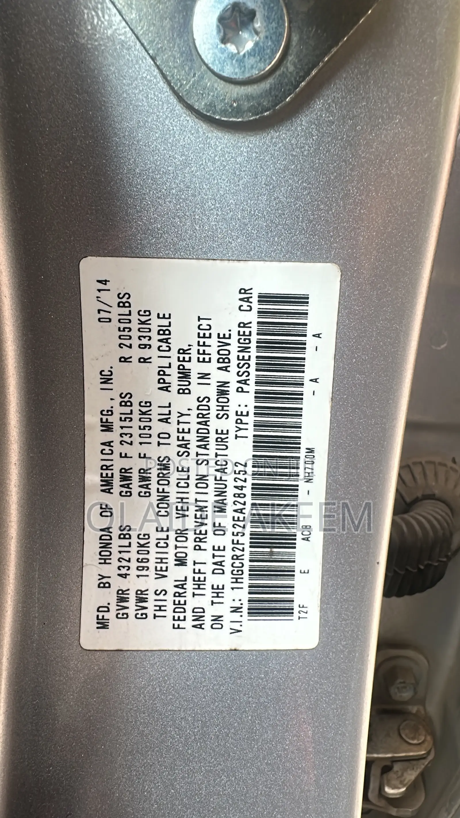 Honda Accord 2015 Silver