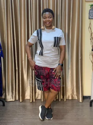 Lush Combo | Adire Cargo Shorts Aso Oke T-Shirt | Ready-to-Wear