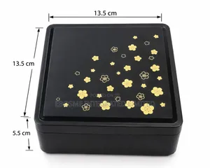 Japanese 4.5 Jubako Food Serving Box – Black Floral