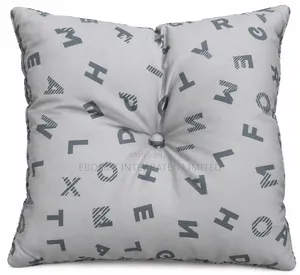 Mini Alphabet Decorative Cushion 30 × 30cm – Grey