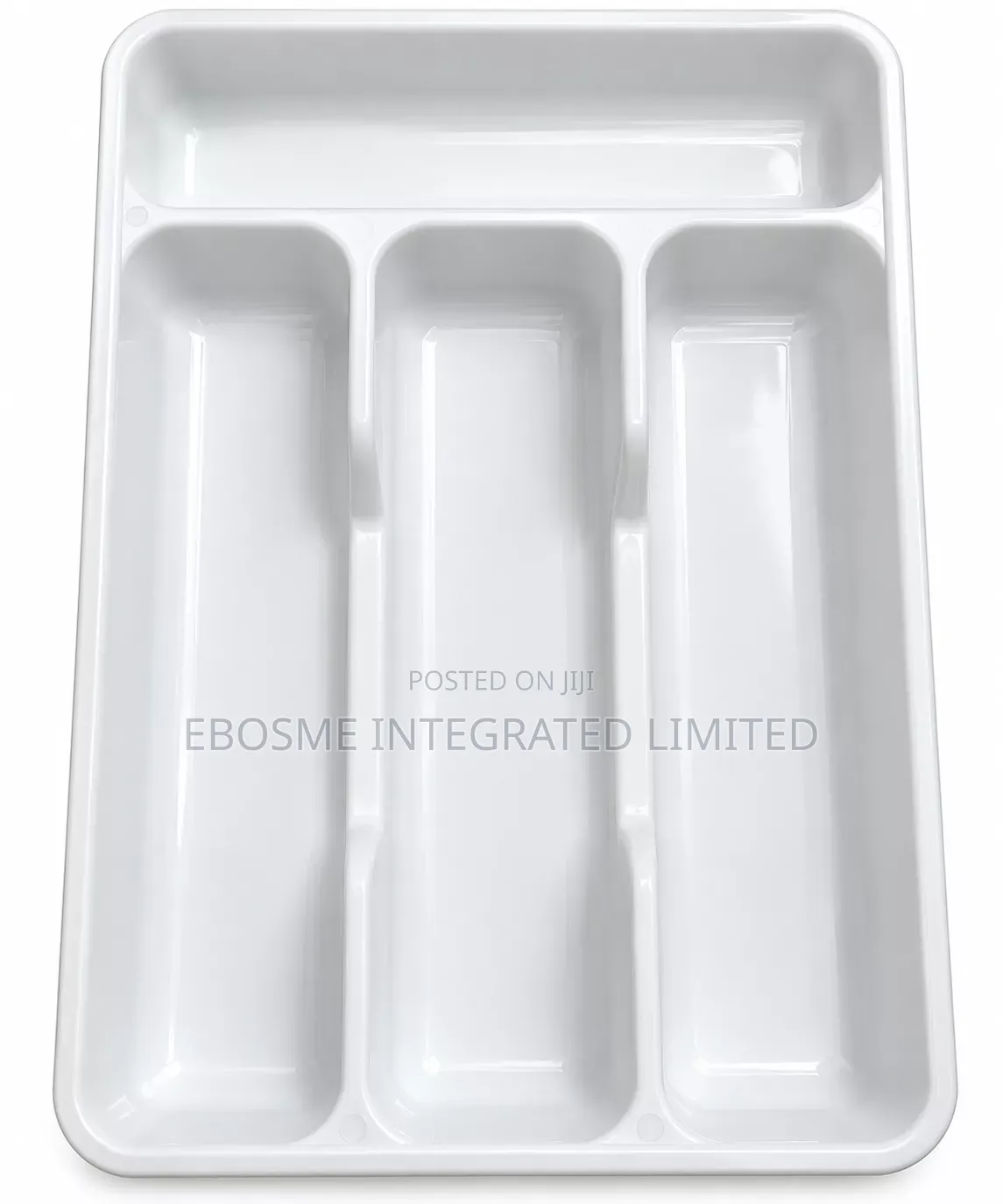 Japanese 4-Compartment Cutlery Utensil Organizer Tray – White