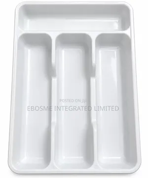 Japanese 4-Compartment Cutlery Utensil Organizer Tray – White