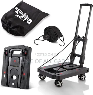 Folding Hand Truck Foldable,Luggage Cart With 4 Rotate Wheels,