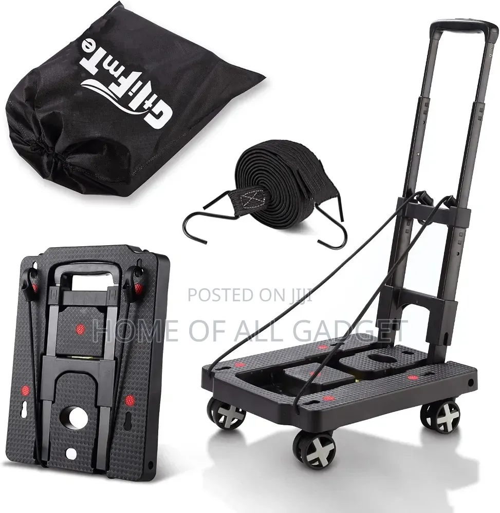 Folding Hand Truck Foldable,Luggage Cart With 4 Rotate Wheels,