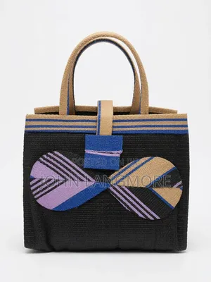 Azure Bloom Woven Tote Bag