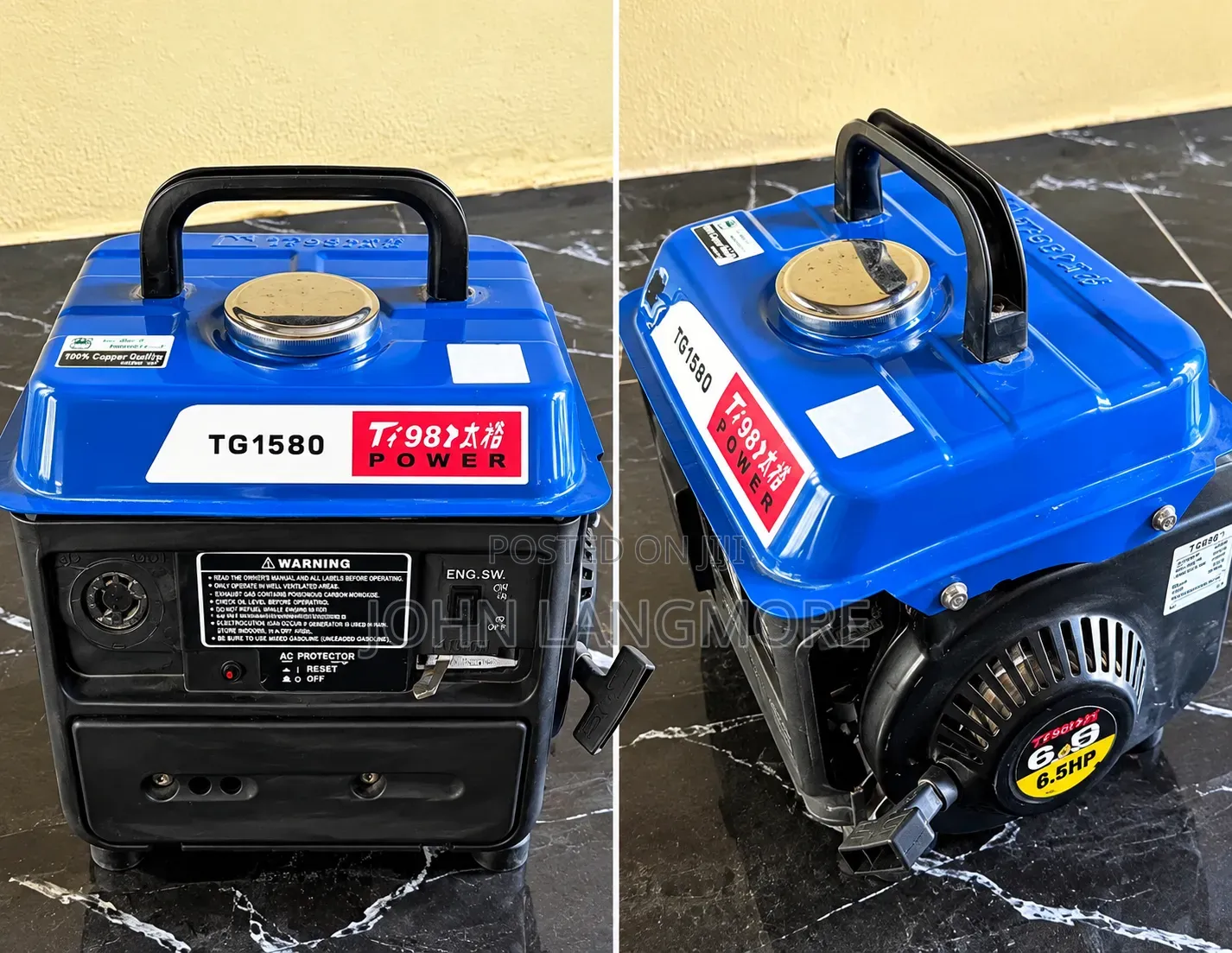 TG1580 Portable Generator — Neatly Used