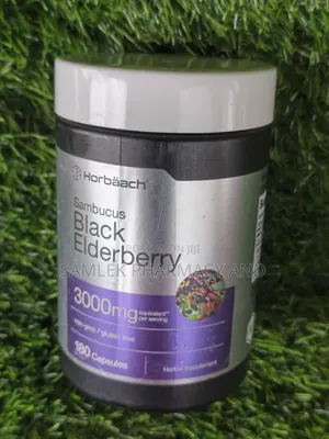 Horbäach Black Elderberry 3000mg | 180 Capsules | Extract Supplement