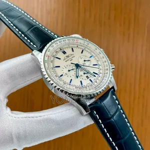 Breitling 1884 Chronograph Black Leather Watch