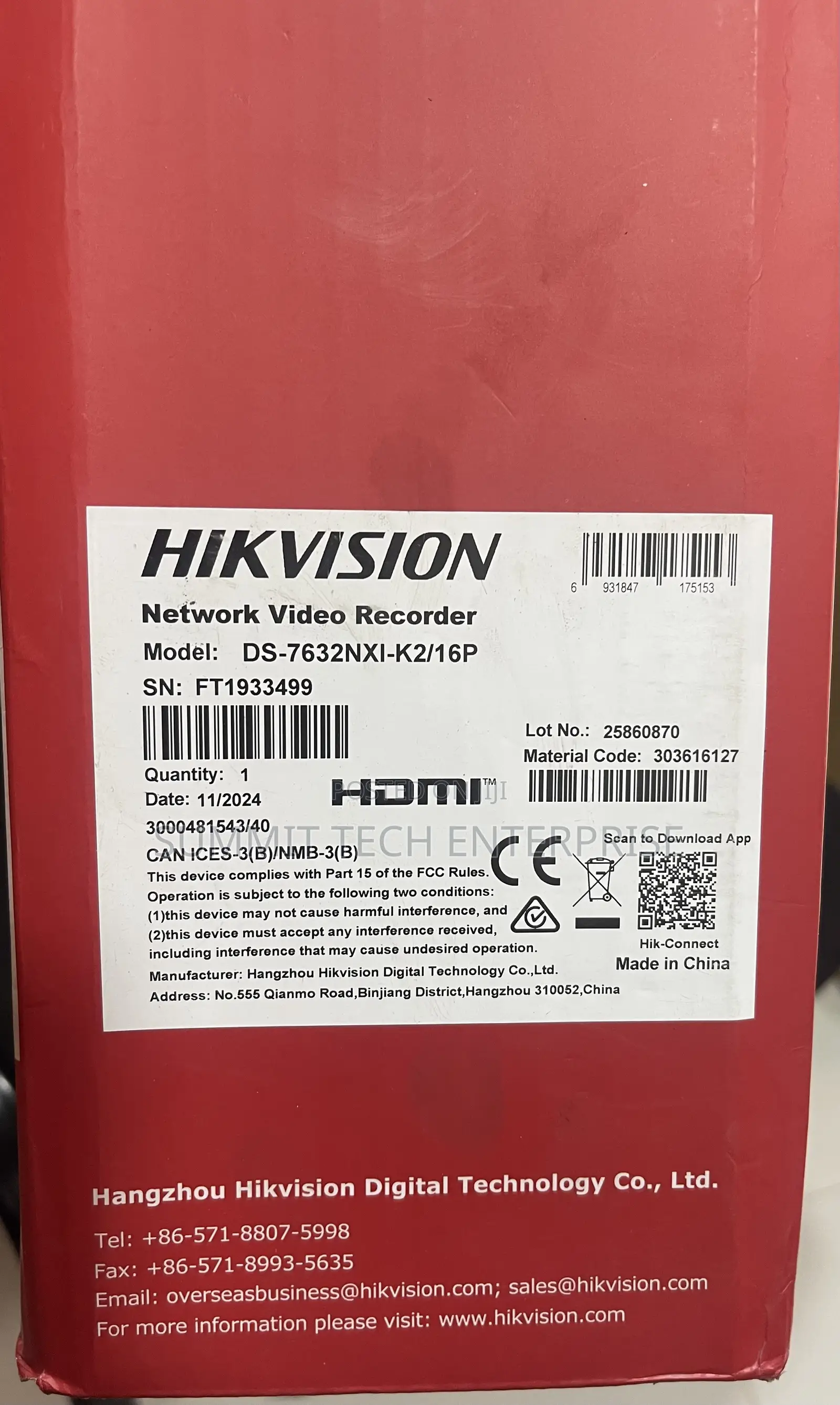 Hikvision 32ch NVR Poe