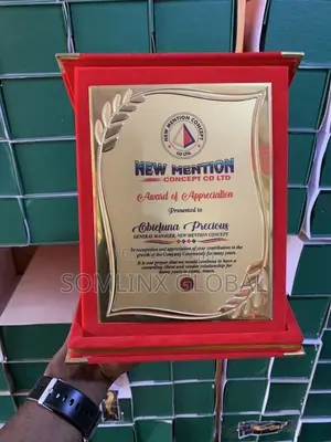 Leather Award Plaque (Red)