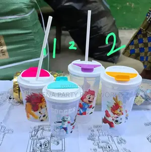 Plastic Cup With Straw Good for Party Pack