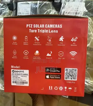 P31 Triple Lens V380 Pro Ultrahd Low Power Solar PTZ Camera
