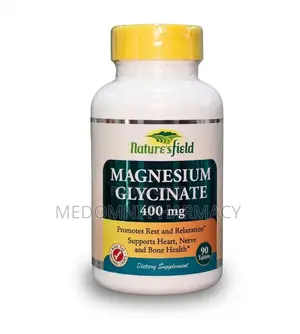 Nature's Field Magnesium Glycinate 400 Mg, Chelated - 90 Tablets