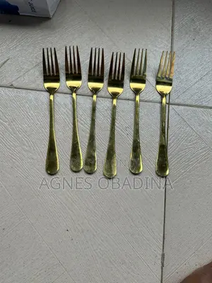 Gold Plated Stainless Steel Fork - 6Pcs