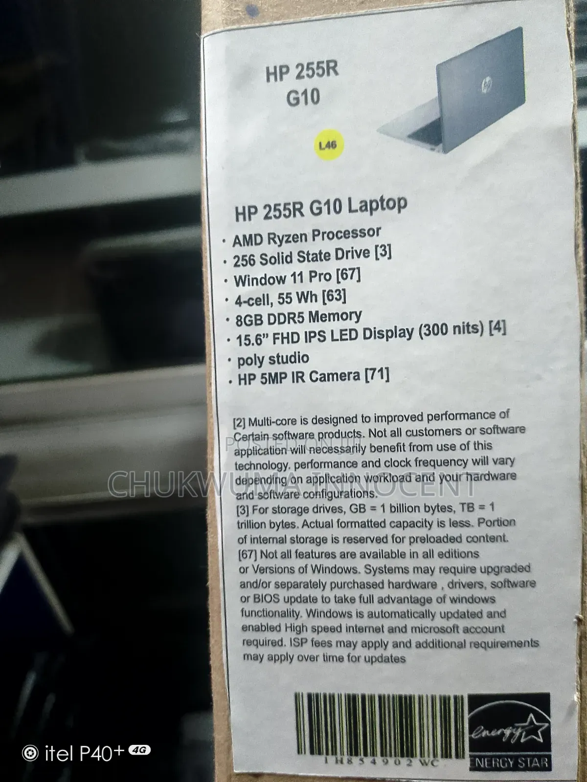 New Laptop HP 255 G8 8GB AMD Ryzen SSD 256GB