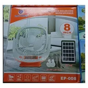 EASY POWER Rechargeable Solar Fan With Speaker EP-008 – 8 Inch