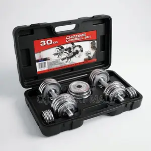 30KG Adjustable Chrome Dumbbell Set With Storage Box