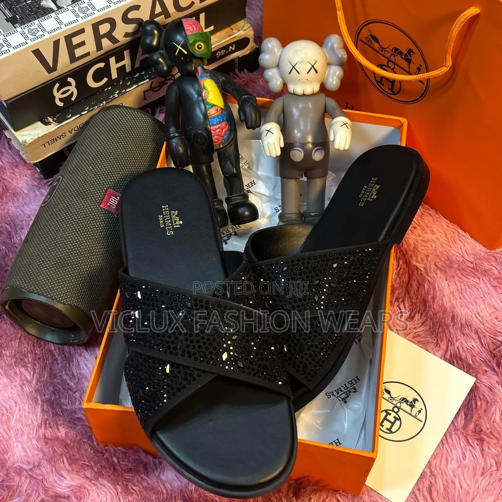 Hermes Paris Luxury Leather Slides