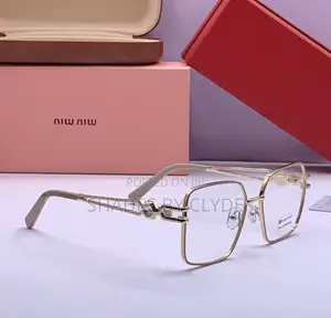 Luxury Miu Miu Inspired Gold Square Frames – Elegant Designer Eyewear
