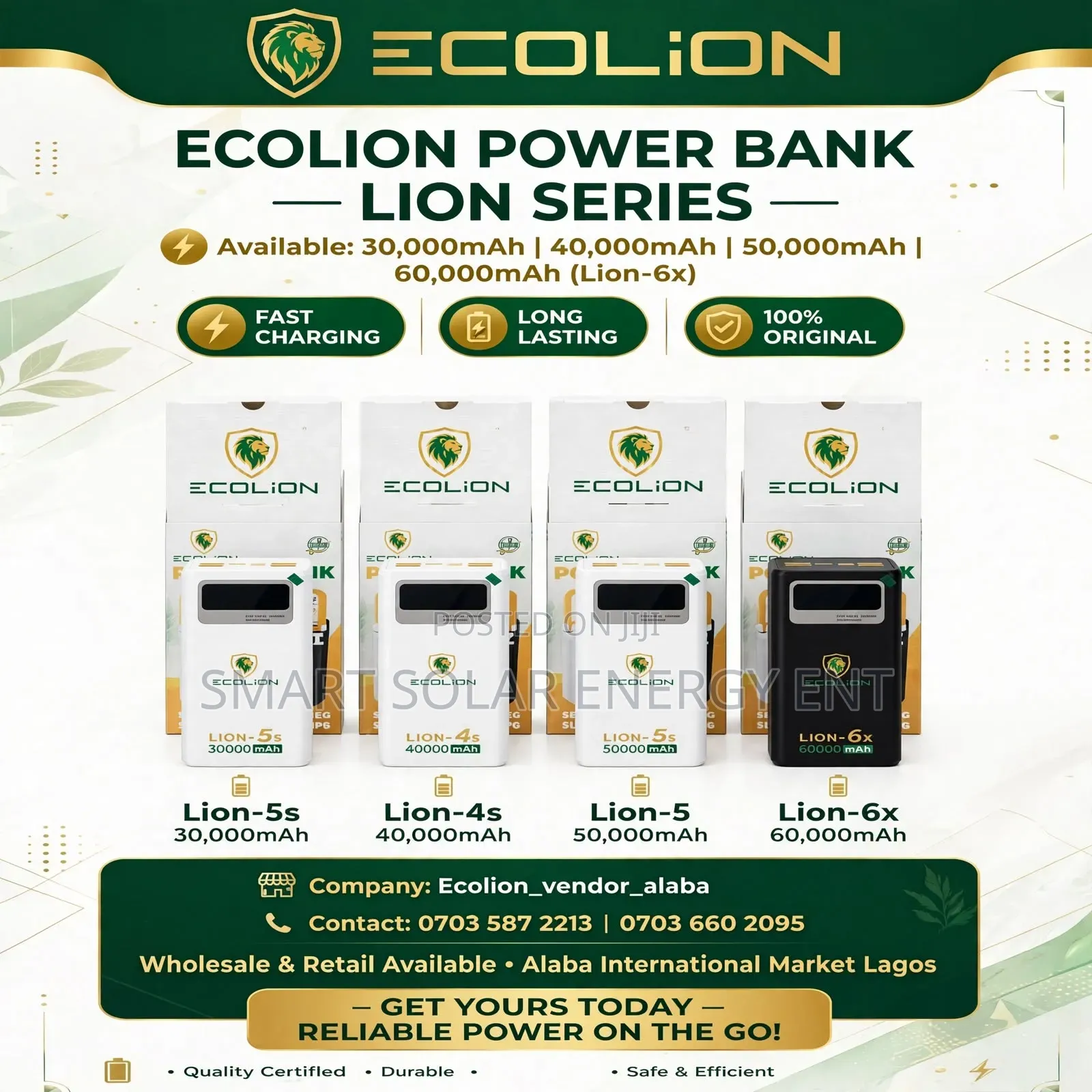 Ecolion Power Bank All Sizes