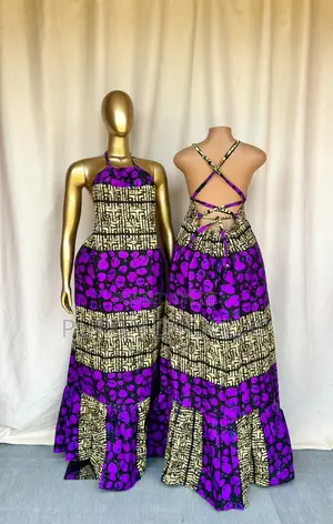 Ankara Backless Gown