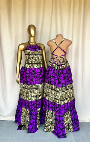 Ankara Backless Gown