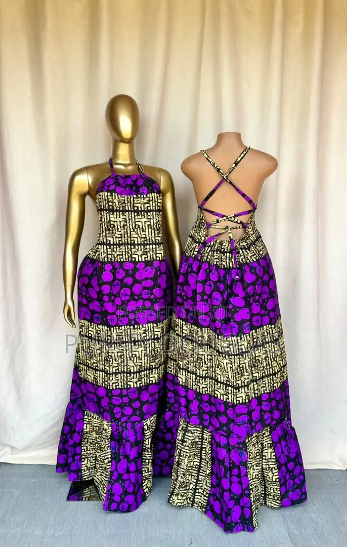Ankara Backless Gown