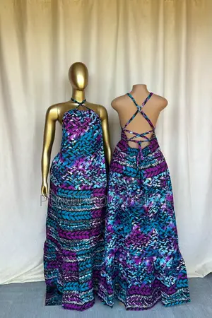 Ankara Backless Gown