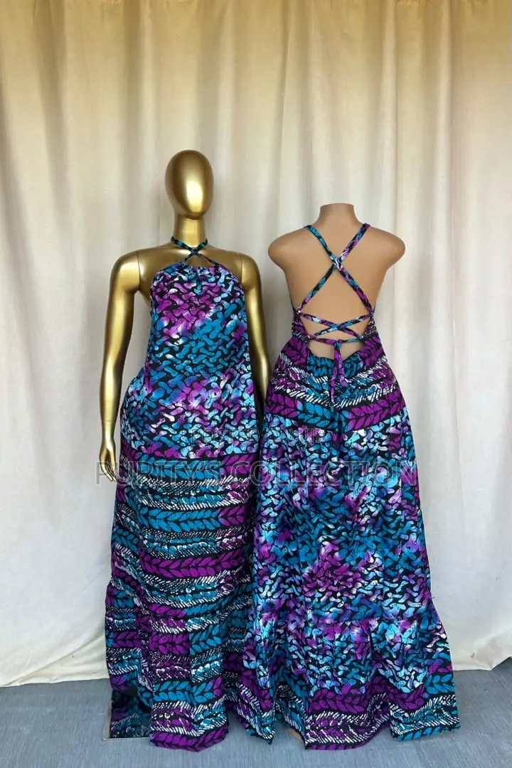 Ankara Backless Gown