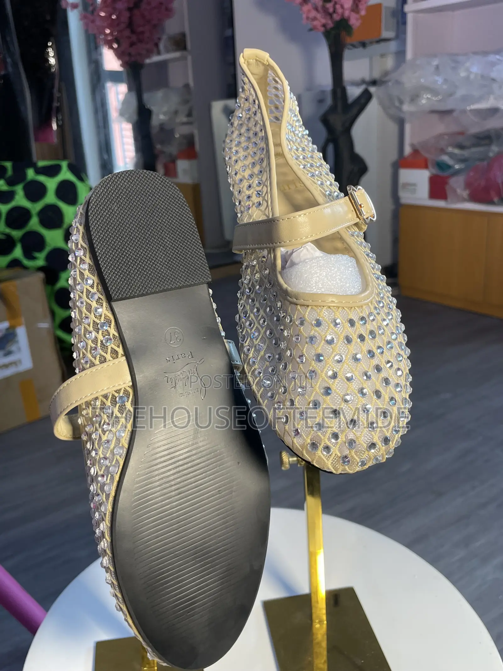 Fully Stoned Flat Shoe Ladies Shoes