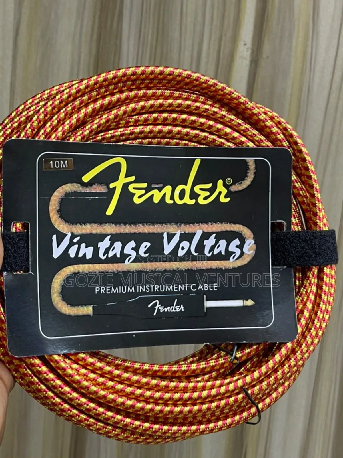 Fender 10mete Premium Instrument Cable Jack to Jack for Guitar Piano