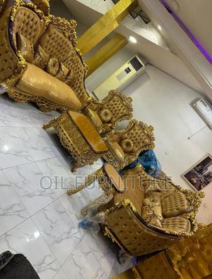 Luxury Italian Gold Royal Sofa Set (7-Seater)