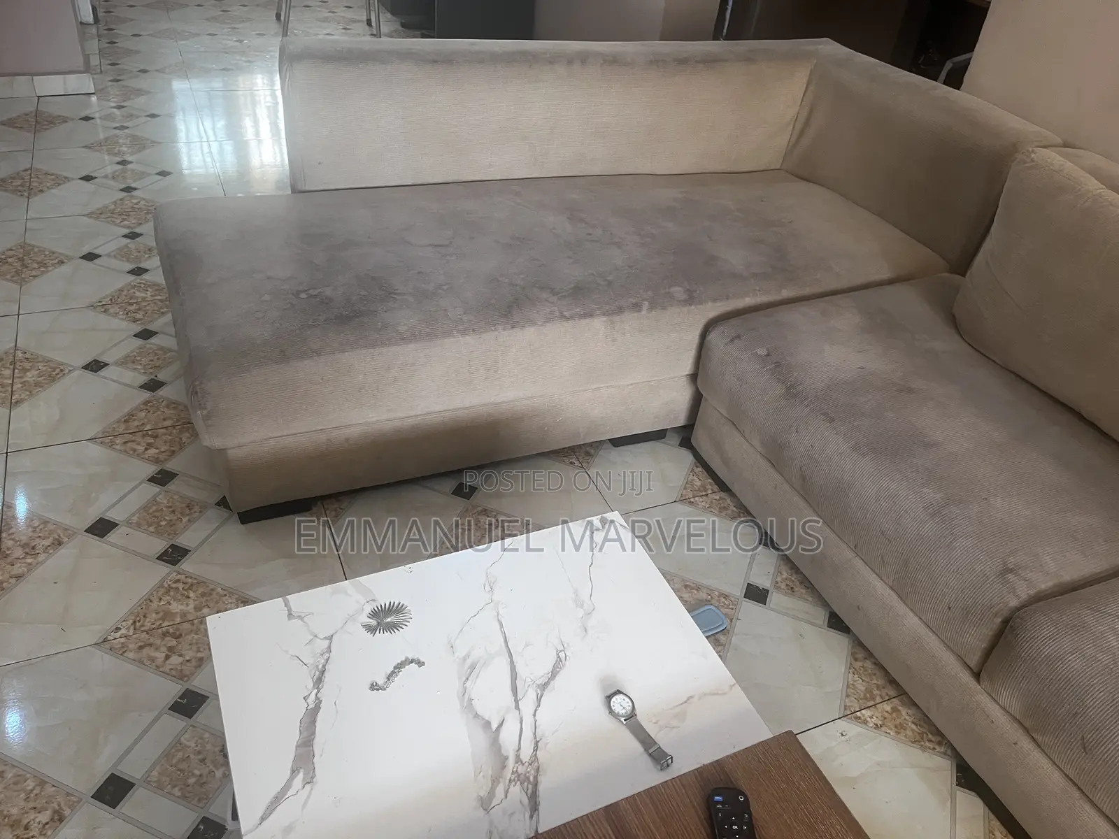 L-Shaped Couch and Centre Table