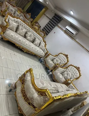 ​Premium Italian Carved Gold Living Room Furniture Set