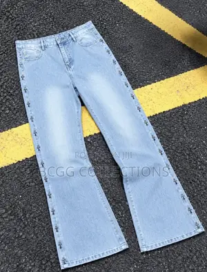 Designer Graphic Wing Print Loose Fit Denim Jeans
