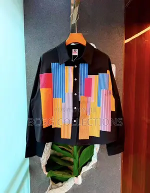 Designer Color-Block Stripe Patchwork Statement Shirt