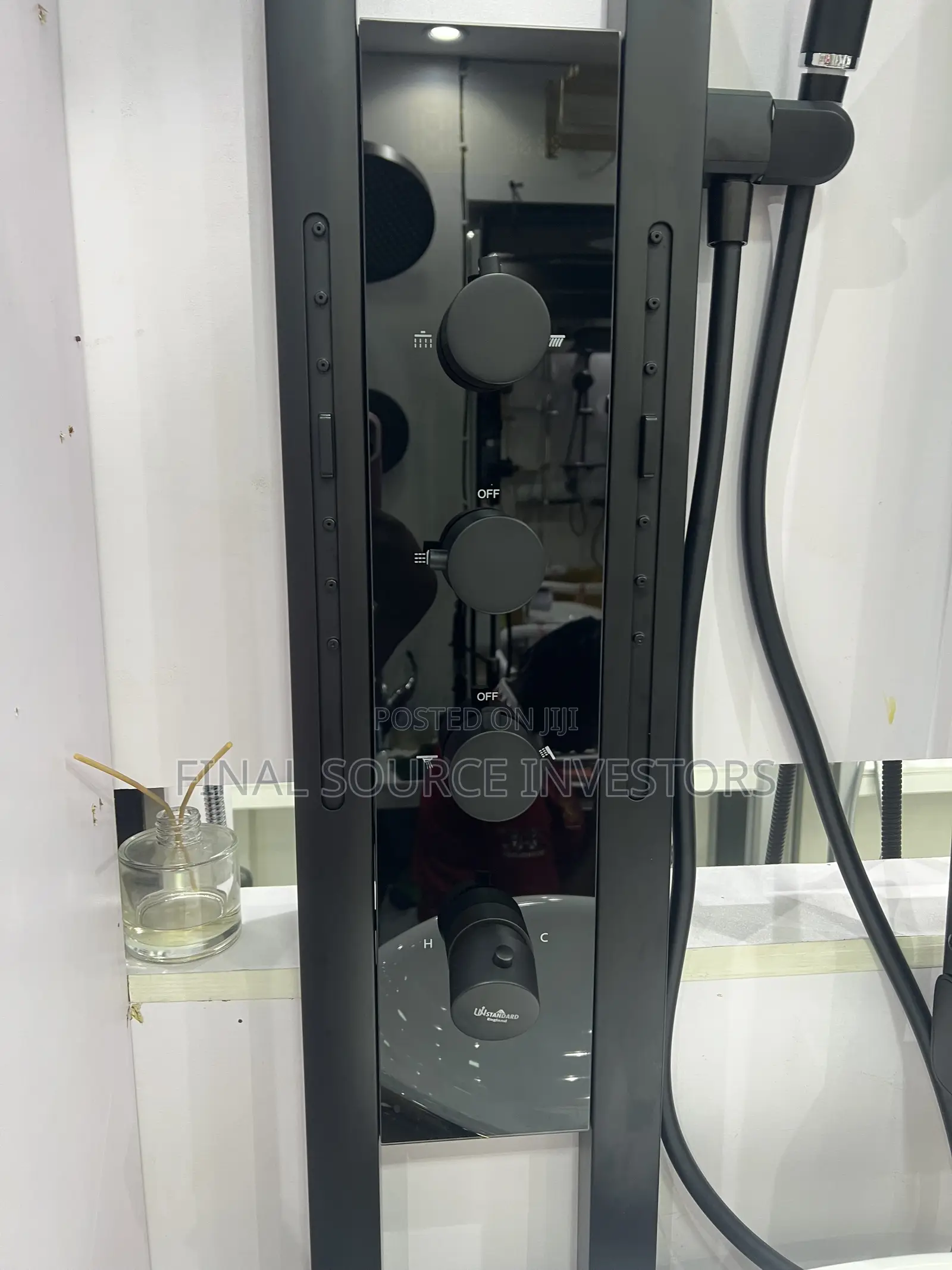 Black Multifunctional Thermostatic Shower Panel