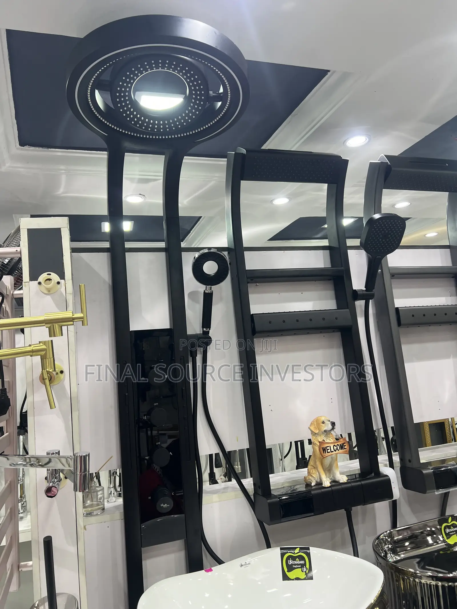 Black Multifunctional Thermostatic Shower Panel