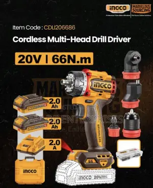 Ingco Cordless Multi-Head Drill Driver 66nm 20v