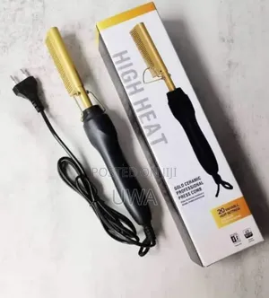 Professional Electric High Heat Gold Ceramic Hot Comb Hair