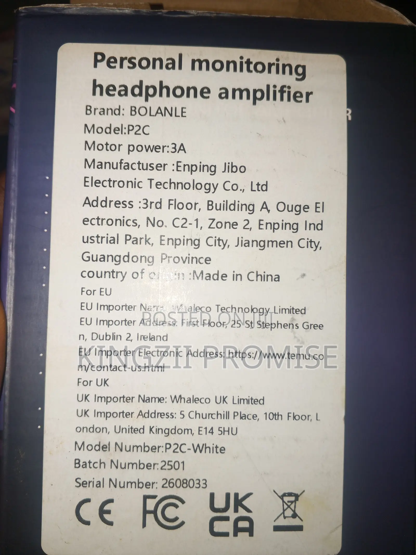 Bolanle P2 Pro Inear Amplifier