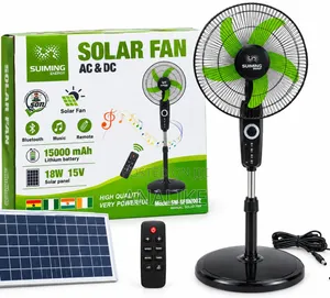 Rechargeable Solar Fan AC DC With Remote Control, Bluetooth Speakers