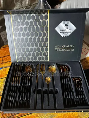 24PCS Luxury Black Cutlery Set