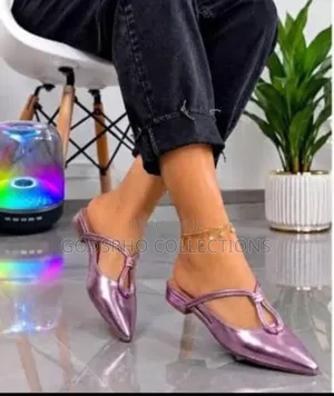 Black Pointed-Toe Mules