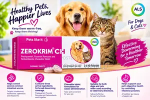 ZEROKRIM CH – Chewable Deworming Tablets for Dogs Cats