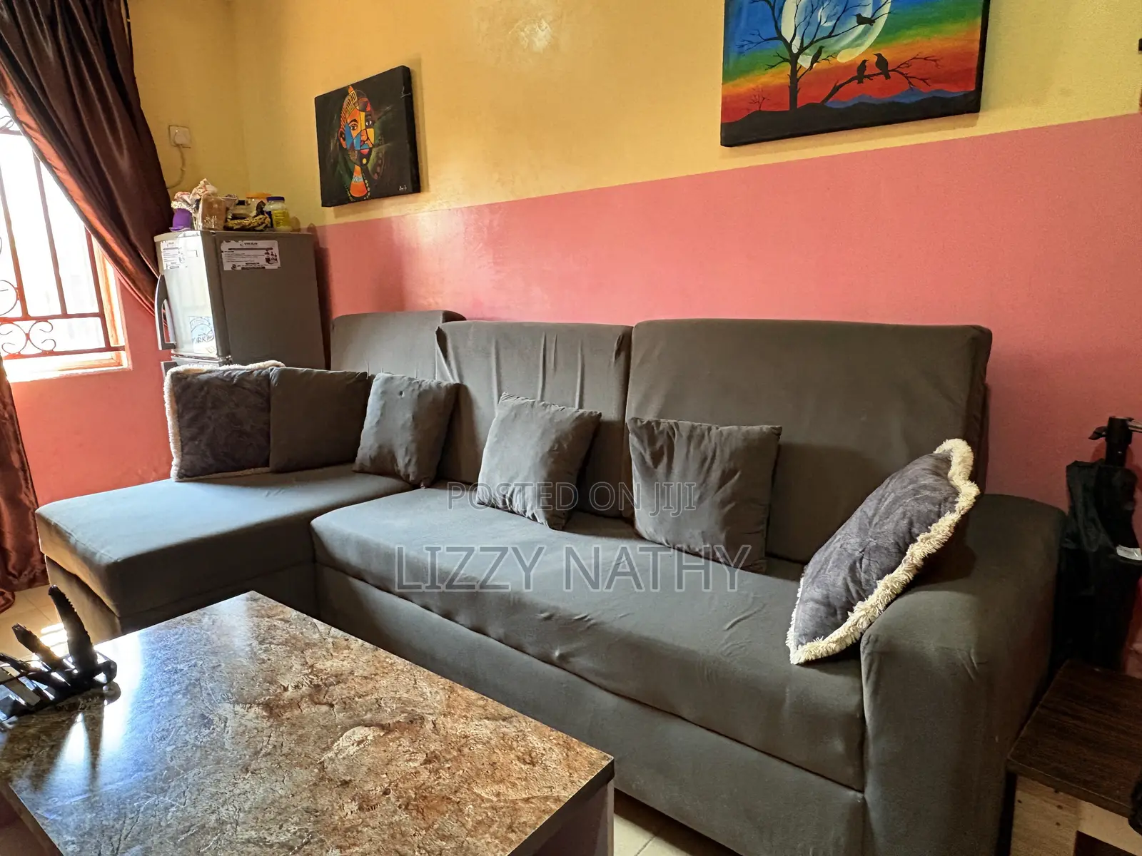 L Shaped Sofa and Table