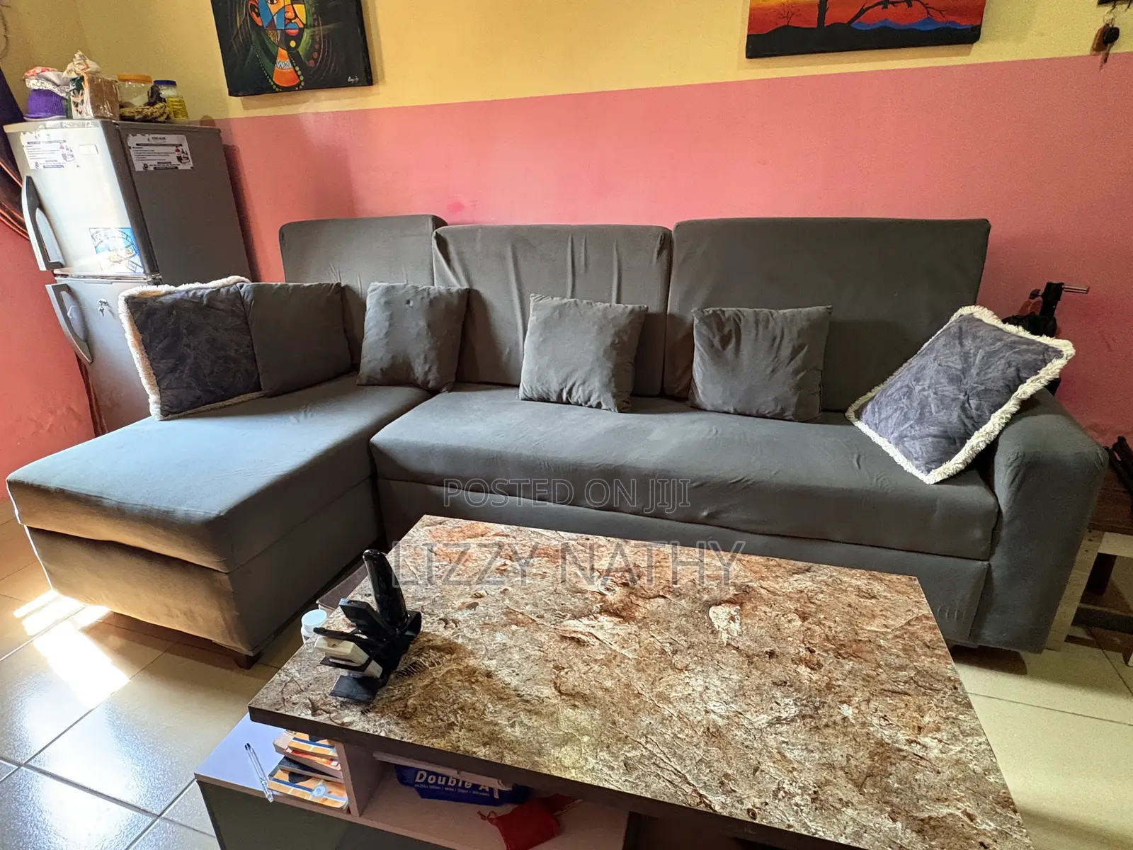 L Shaped Sofa and Table